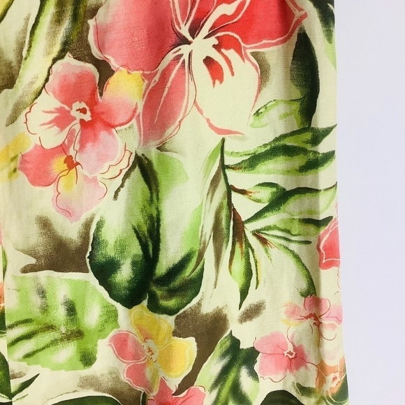 Peck & Peck Linen Silk Floral Skirt Sz 6 - Picture 3 of 11